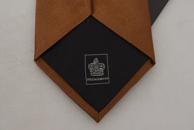 Brown Solid Classic Men Necktie Silk Tie