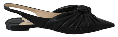 Black Leather Annabell Flat Shoes