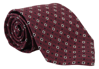 Maroon Classic DG Logo Men Slim Necktie Tie