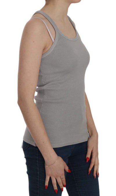 Grey Sleeveless Spaghetti Strap Shirt