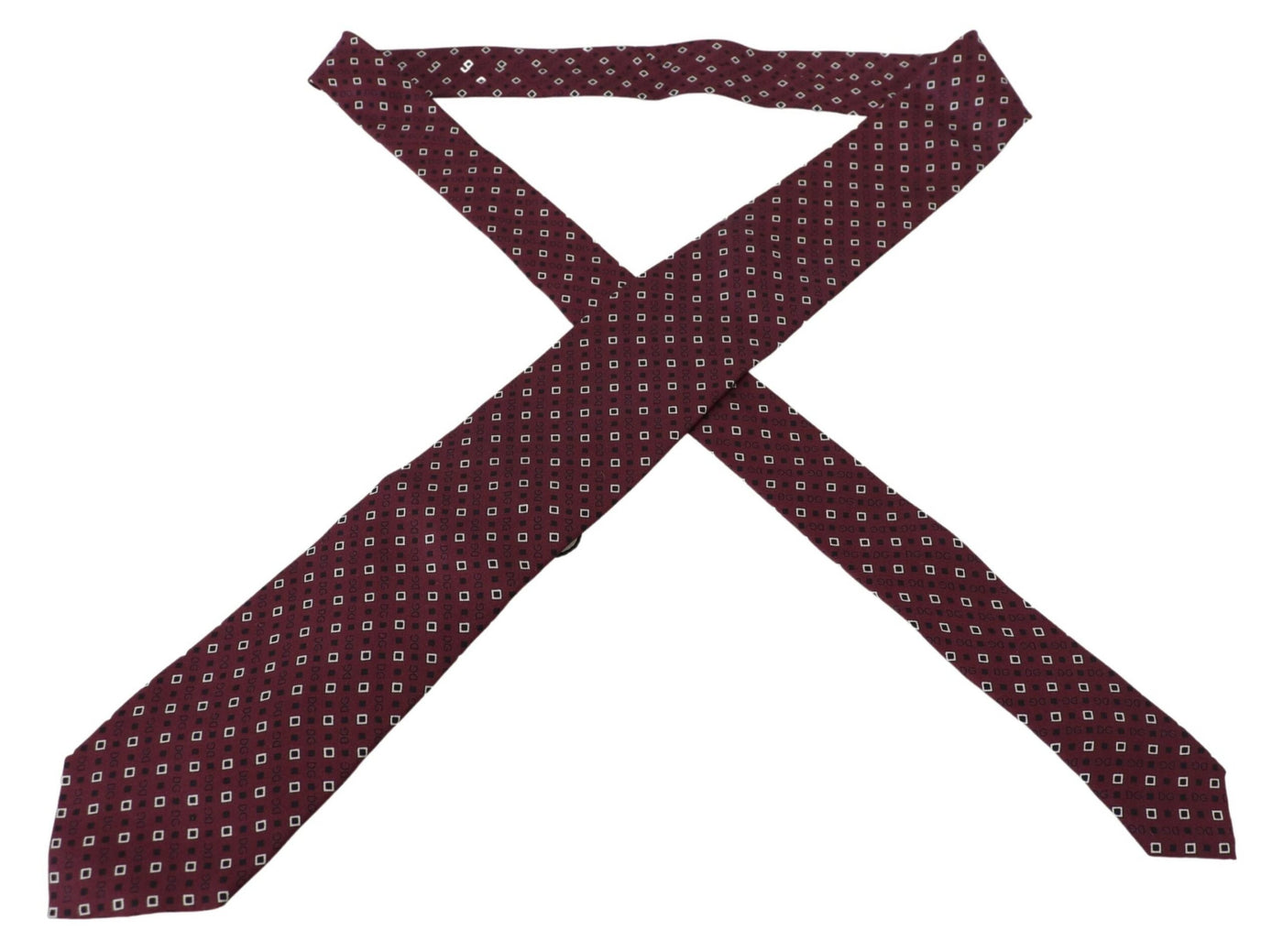 Maroon Classic DG Logo Men Slim Necktie Tie