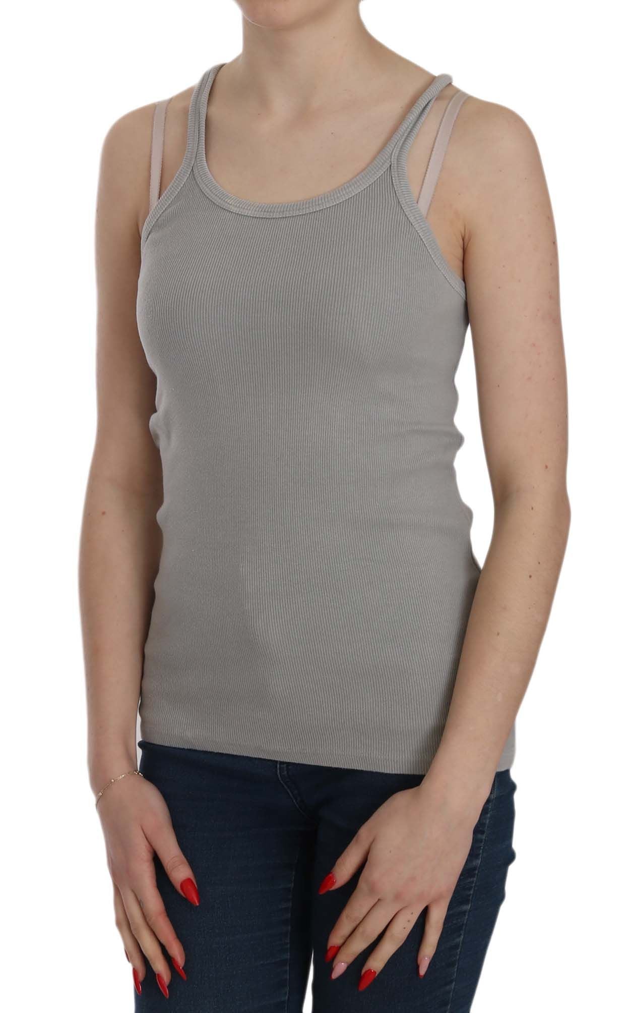 Grey Sleeveless Spaghetti Strap Shirt