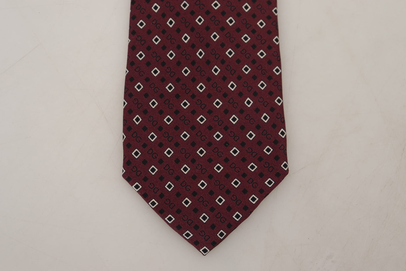 Maroon Classic DG Logo Men Slim Necktie Tie