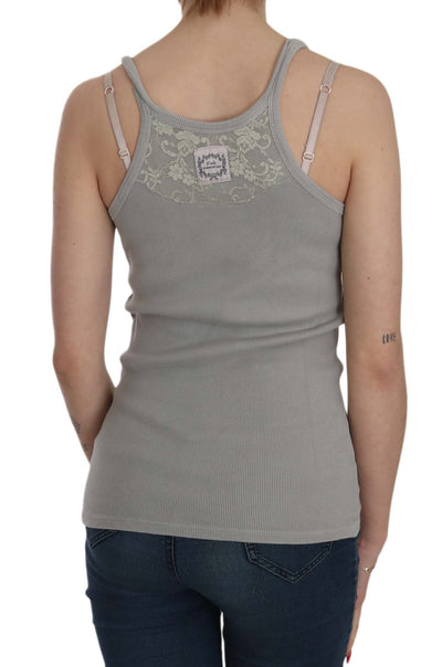 Grey Sleeveless Spaghetti Strap Shirt