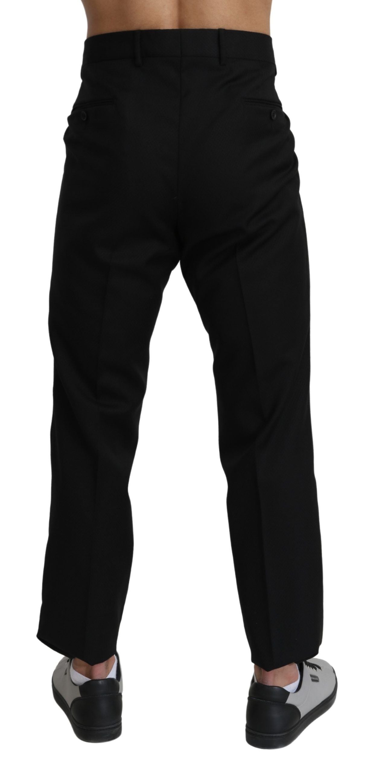 Black Cotton Wool Formal Dress Pants