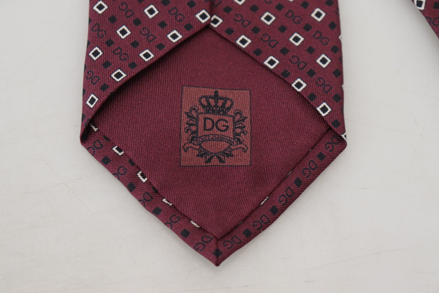 Maroon Classic DG Logo Men Slim Necktie Tie