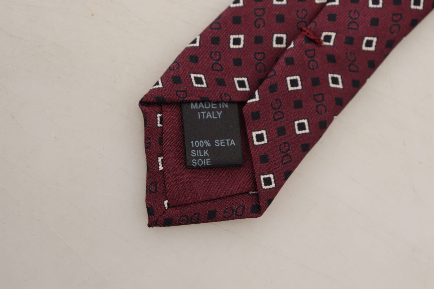 Maroon Classic DG Logo Men Slim Necktie Tie