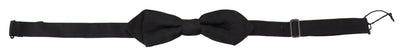 Black Silk Adjustable Men Neck Papillon Bow Tie