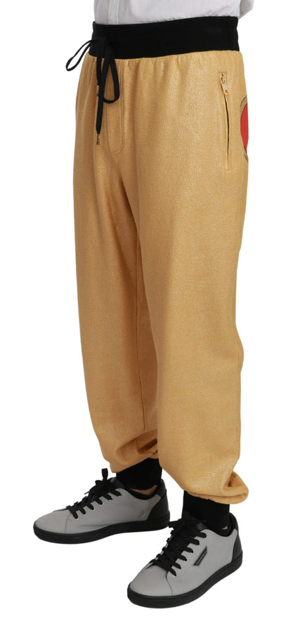 Gold Year Of The Pig Cotton Mens Pants