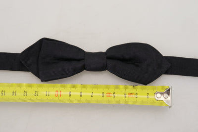 Black Silk Adjustable Men Neck Papillon Bow Tie