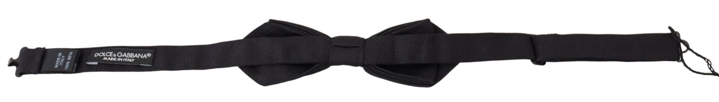 Black Silk Adjustable Men Neck Papillon Bow Tie