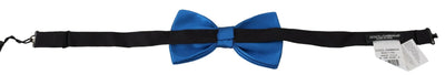 Blue Adjustable Men Neck Papillon Silk Bow Tie