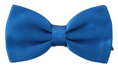 Blue Adjustable Men Neck Papillon Silk Bow Tie