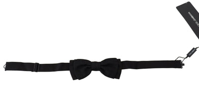 Black Silk Adjustable Men Neck Papillon Bow Tie