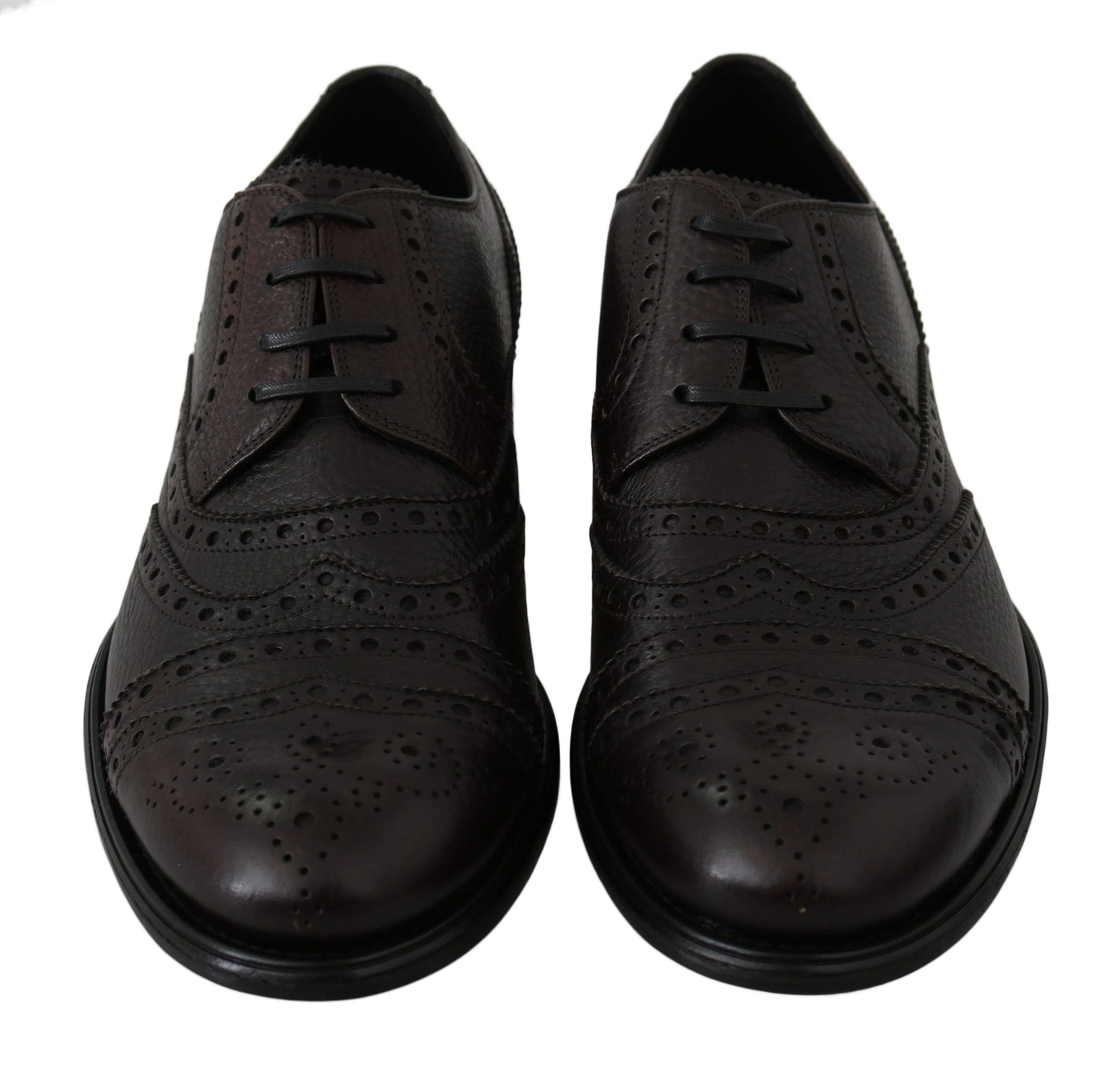 Brown Leather Brogue Derby Dress Shoes