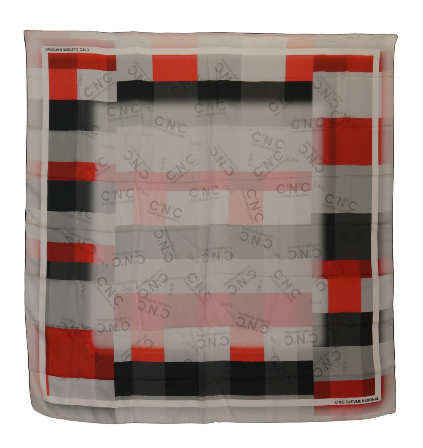 Gray Red Shawl Foulard Wrap Scarf