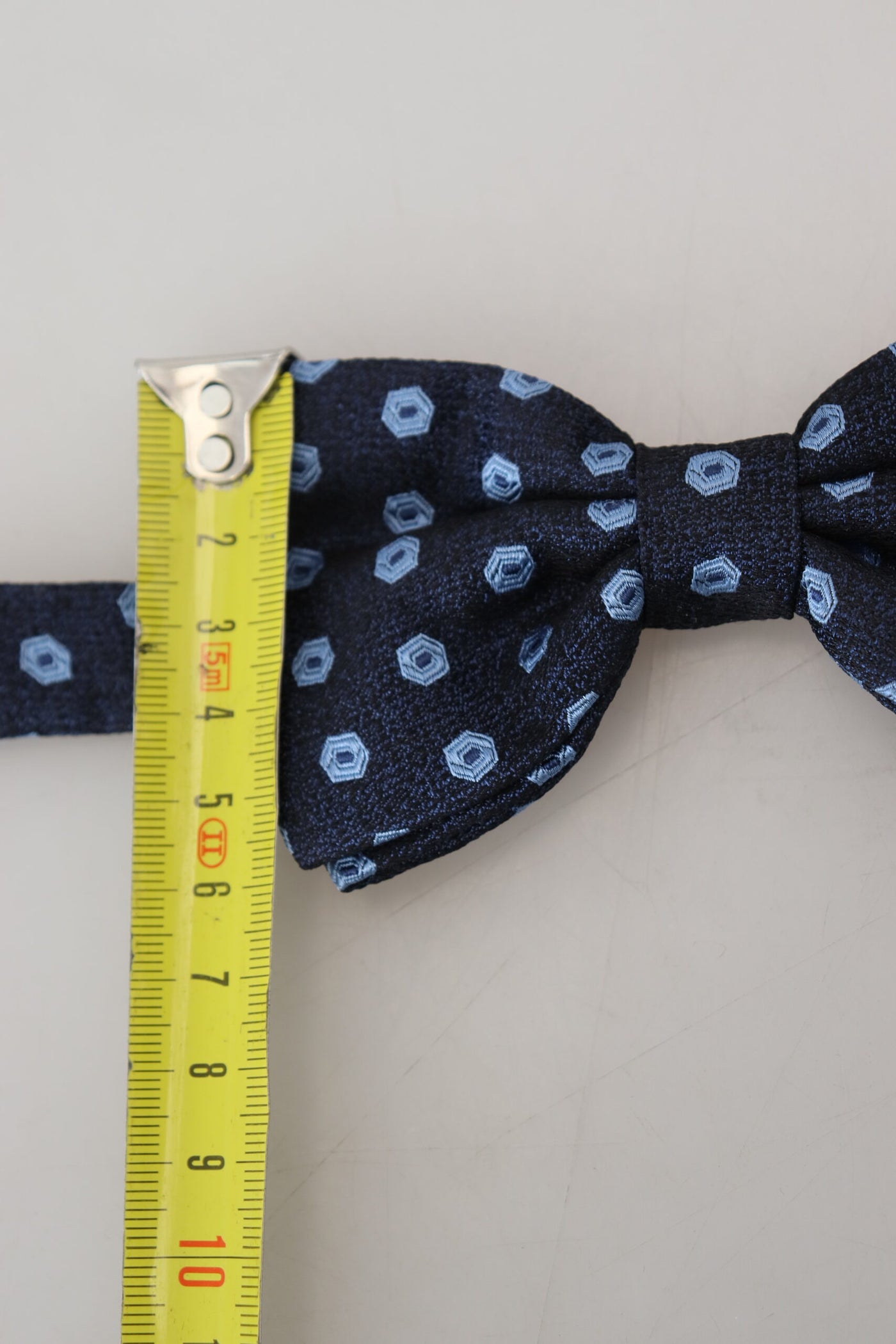 Blue Printed Adjustable Neck Papillon Men Silk Bow Tie