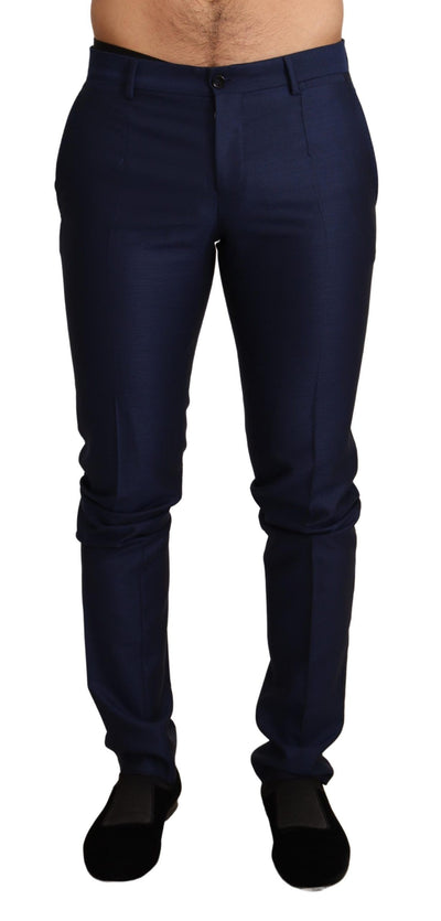 Navy Blue Wool Dress Formal Slim Trouser Pants