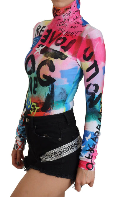 Multicolor Logo Turtle Neck Pullover Sweater