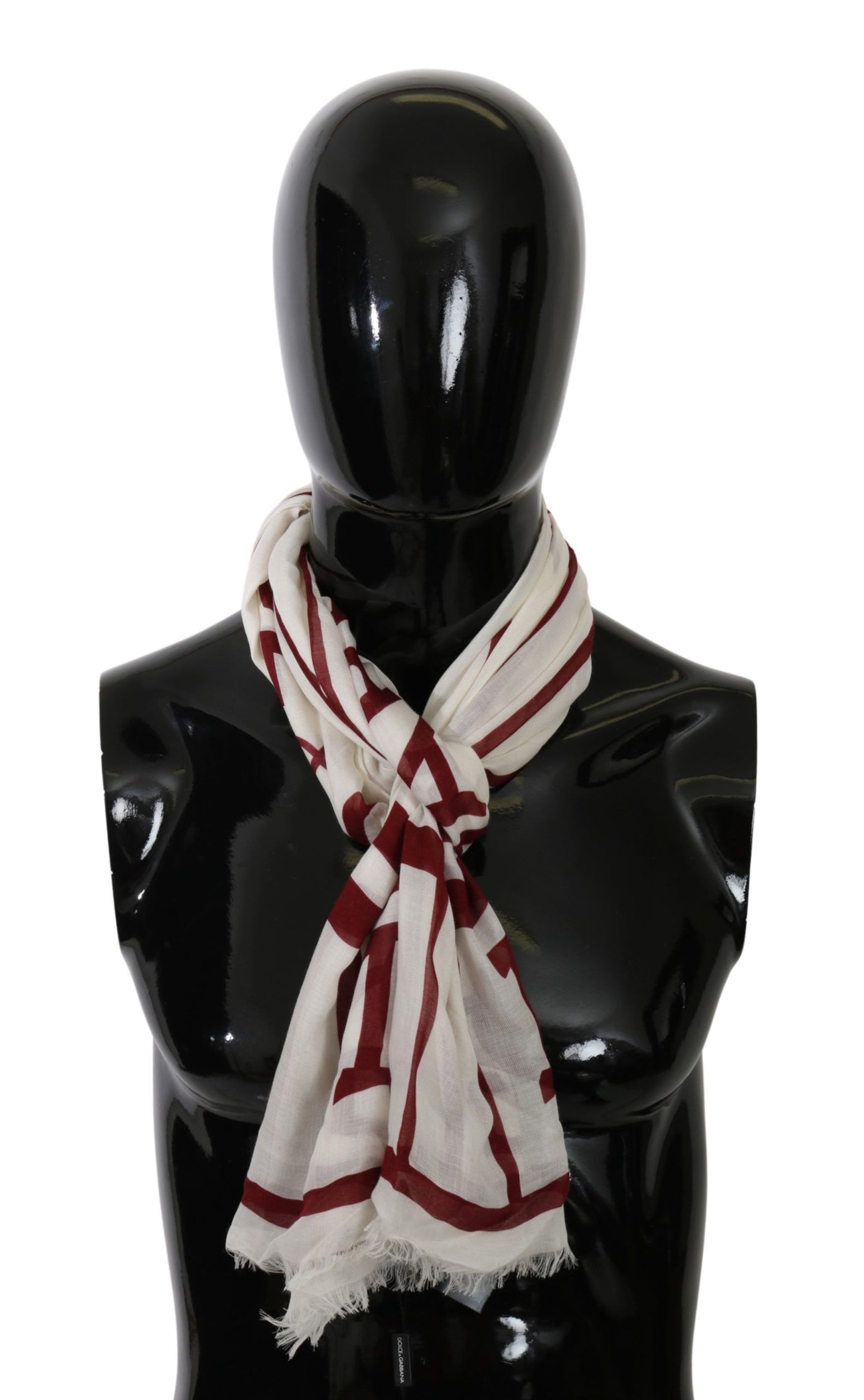 White Modal Red Printed Wrap Shawl Scarf