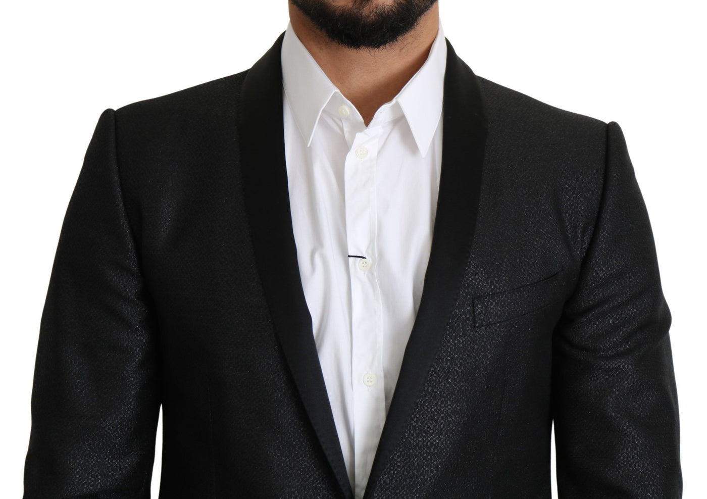 Black Jacquard Single Breasted GOLD Blazer