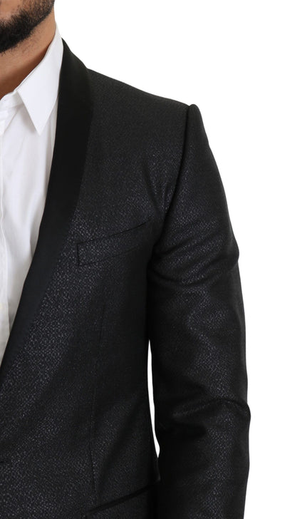 Black Jacquard Single Breasted GOLD Blazer