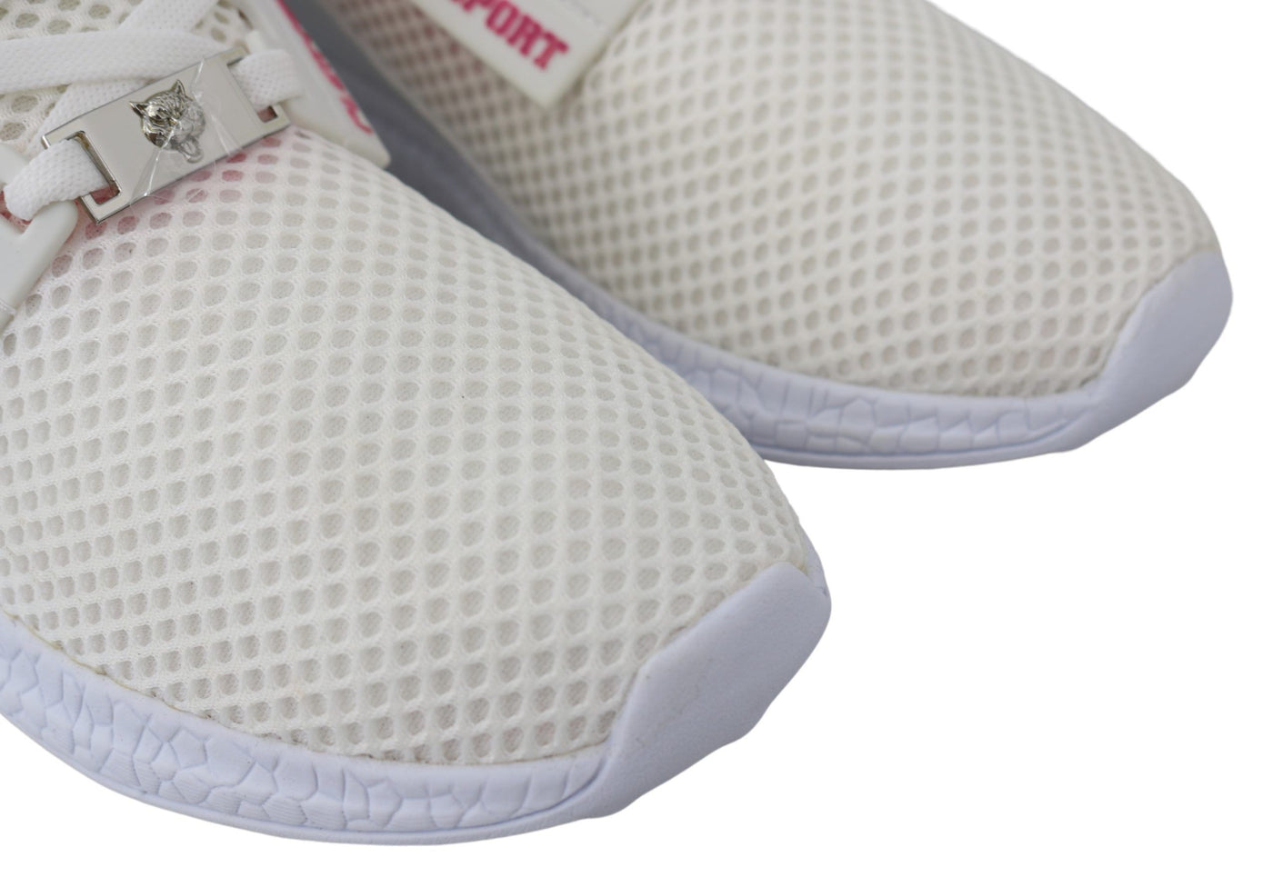 White Polyester Runner Becky Sneakers Shoes