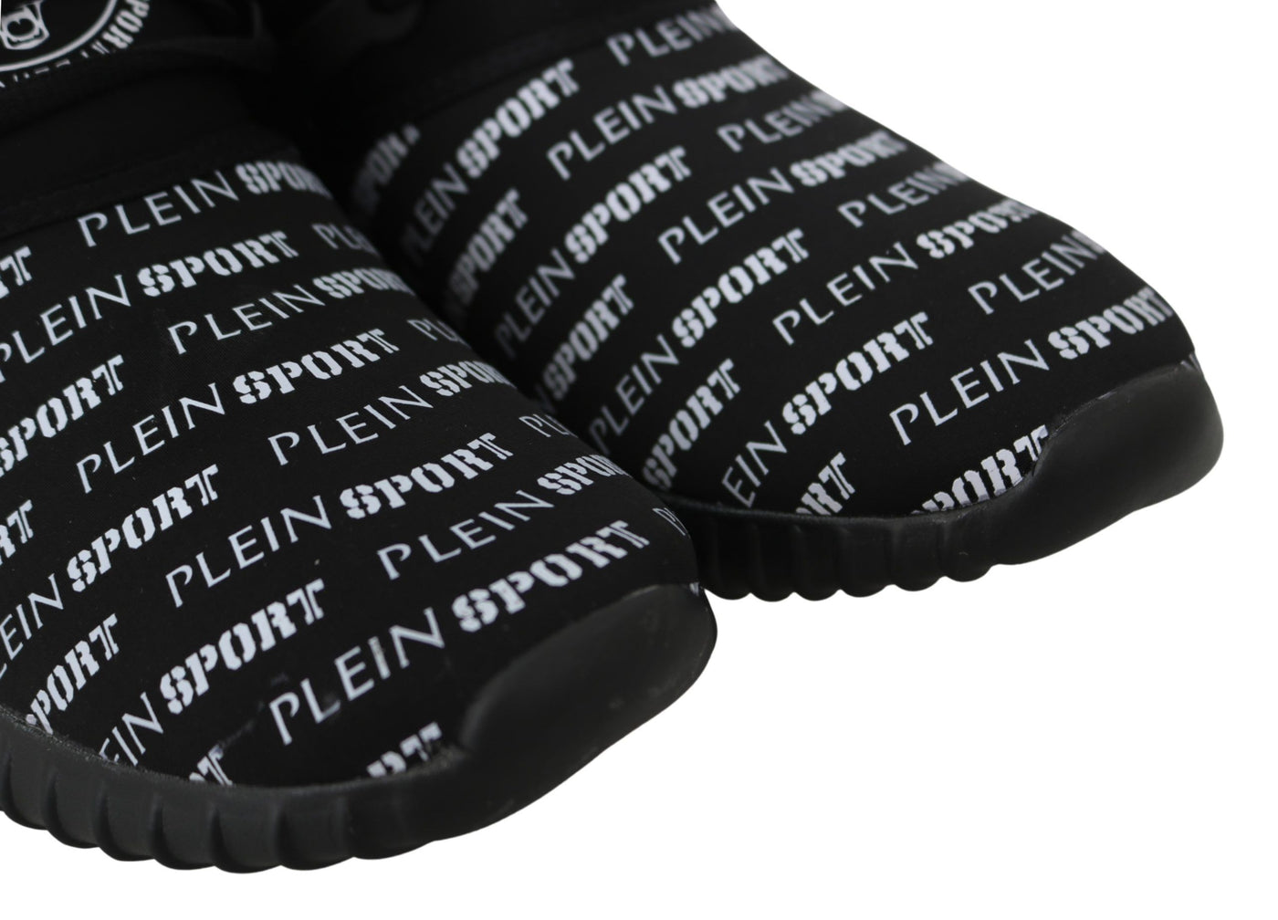 Black Polyester Runner Henry Sneakers Shoes