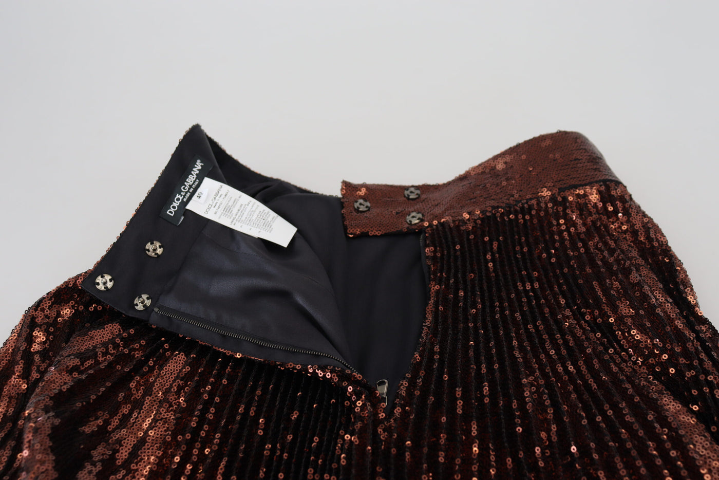 Bronze Sequined High Waist A-line Maxi Skirt