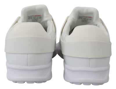 White Polyester Runner Beth Sneakers Shoes