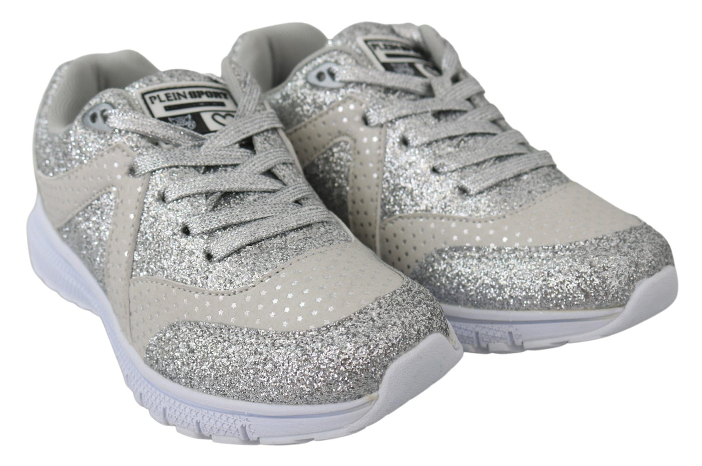 Silver Polyester Runner Jasmines Sneakers Shoes