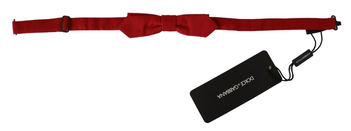 Red Slim Skinny Mens Necktie 100% Silk Bow Tie