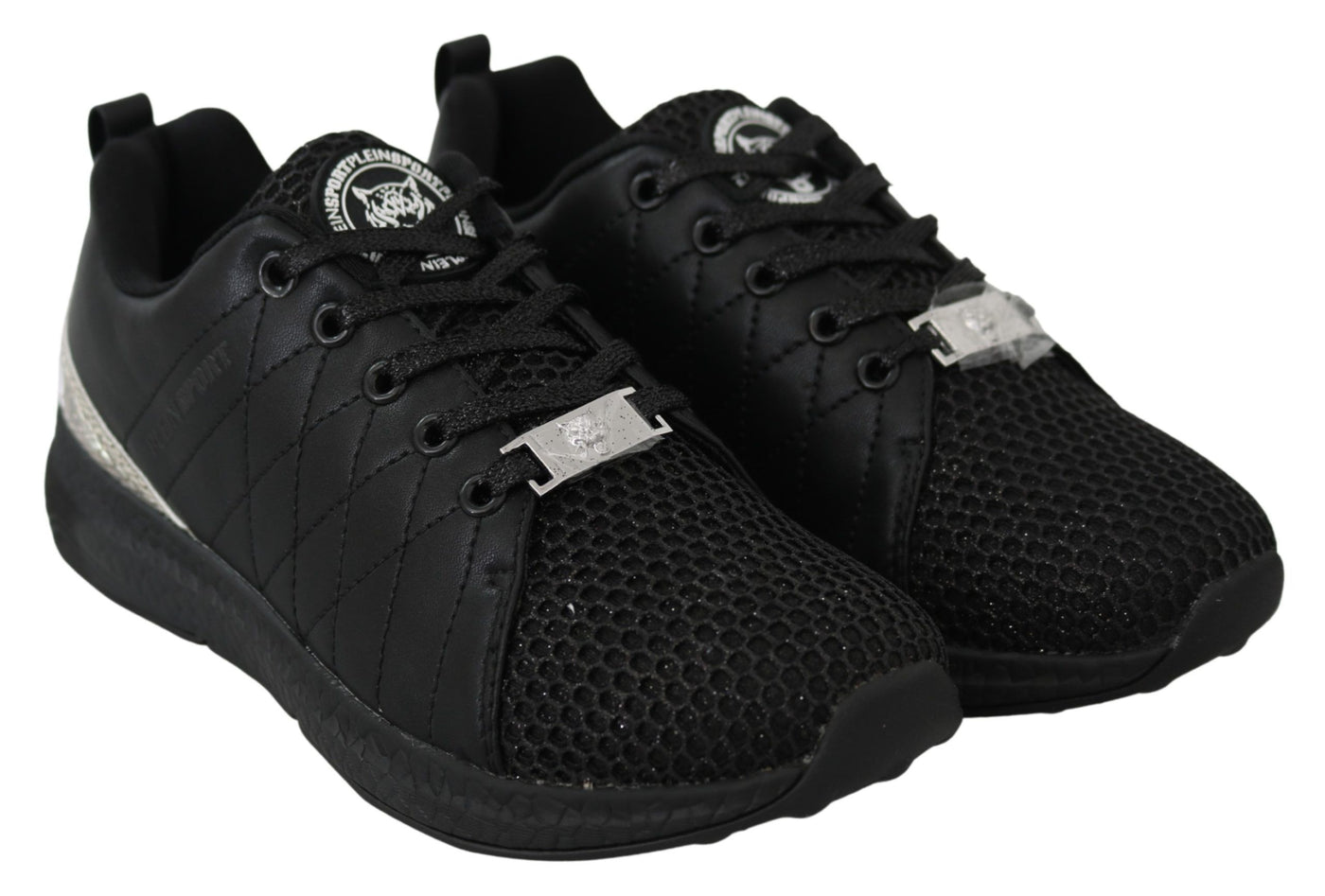 Black Polyester Runner Gisella Sneakers Shoes