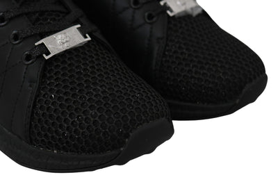 Black Polyester Runner Gisella Sneakers Shoes