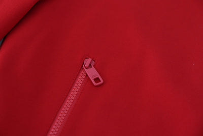 Red Viscose Full Zip DG Logo Blouson Sweater