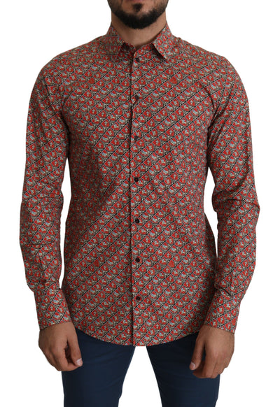 Red Printed Knight Formal Dress MARTINI Shirt