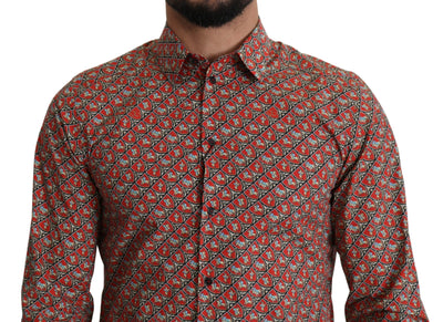 Red Printed Knight Formal Dress MARTINI Shirt