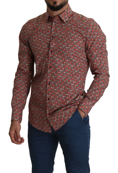 Red Printed Knight Formal Dress MARTINI Shirt