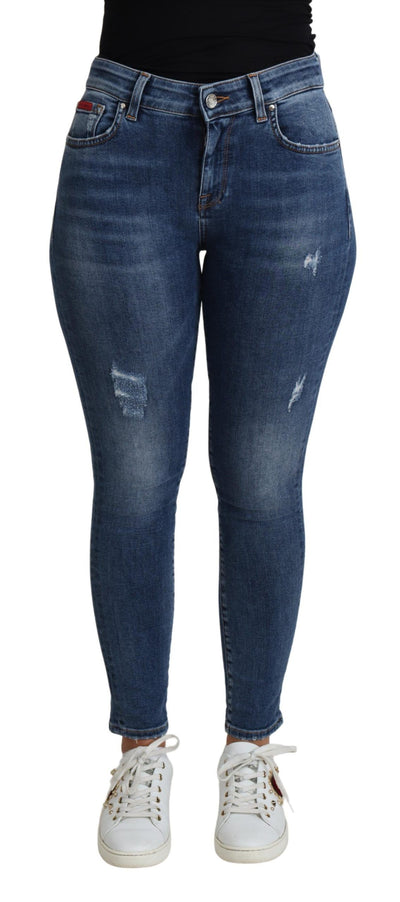 Blue High Waist Skinny Trouser Jeans