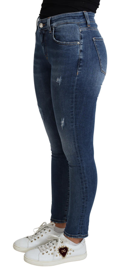 Blue High Waist Skinny Trouser Jeans