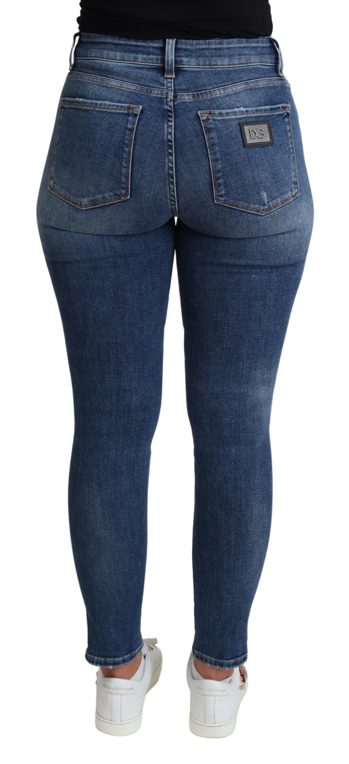 Blue High Waist Skinny Trouser Jeans