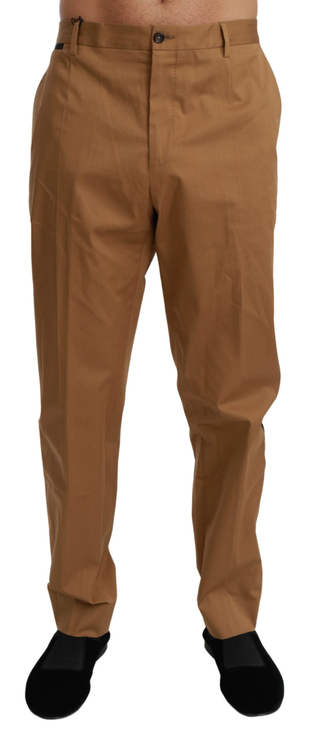 Brown Chinos Trousers Cotton Stretch Pants