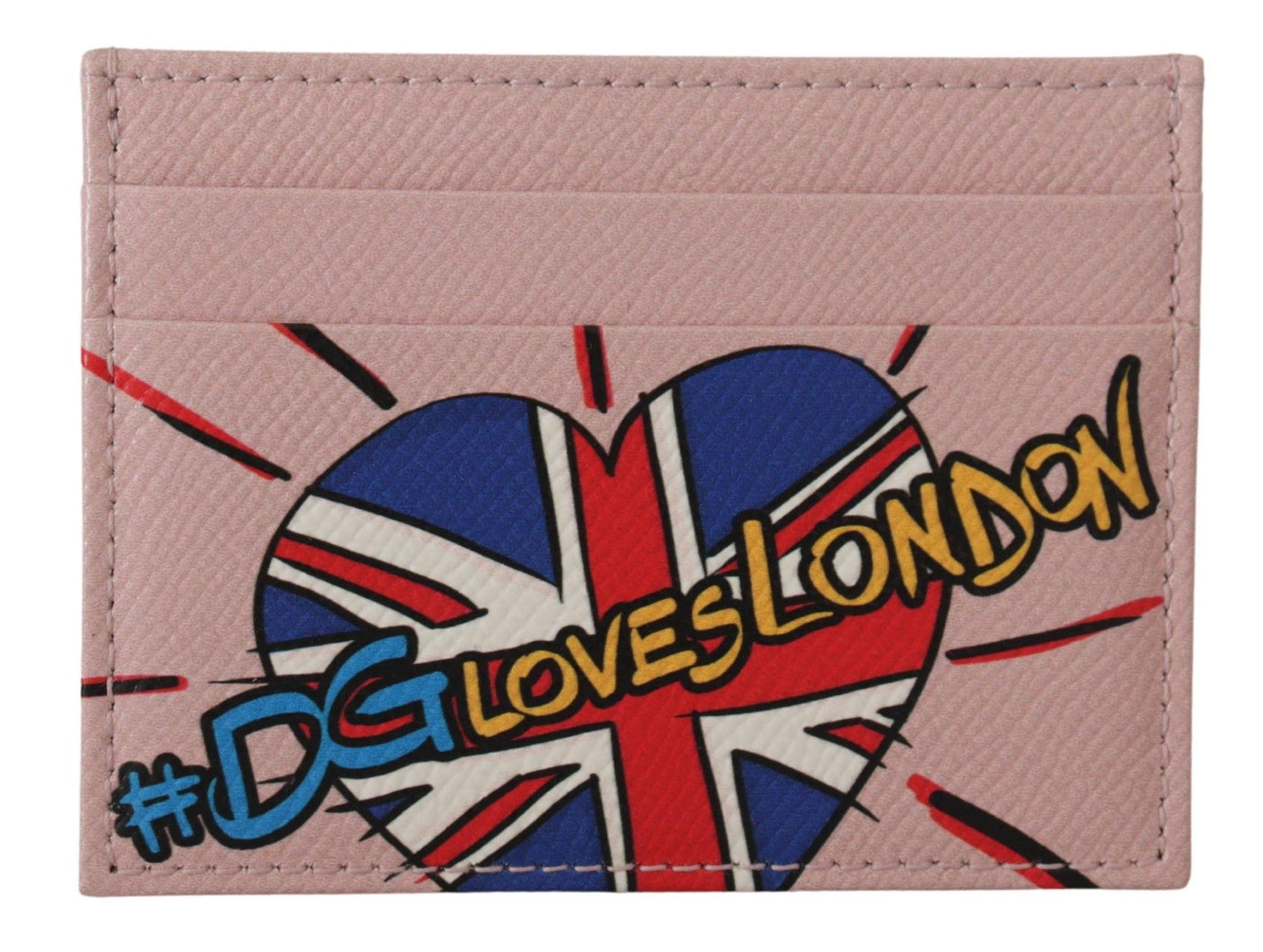 Pink Leather #DGLovesLondon Women Cardholder Case Wallet