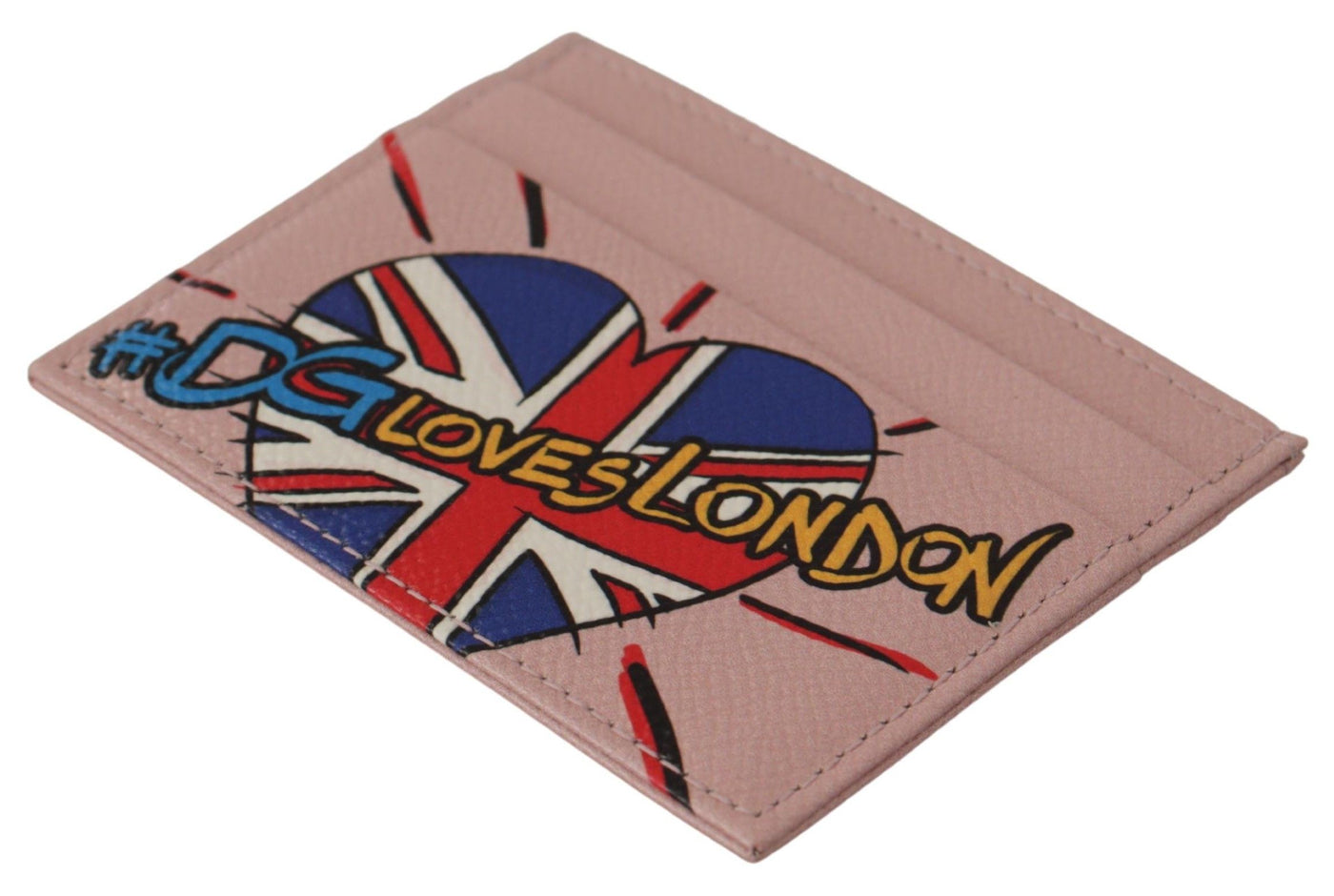 Pink Leather #DGLovesLondon Women Cardholder Case Wallet