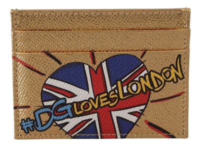 Gold Leather #DGLovesLondon Women Cardholder Case Wallet