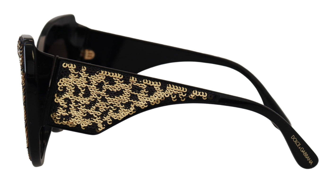 Black Gold Sequin Butterfly Polarized DG4326 Sunglasses