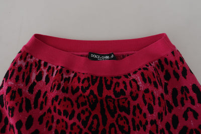 Pink Leopard High Waist A-line Mini Skirt