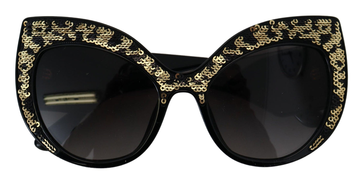 Black Gold Sequin Butterfly Polarized DG4326 Sunglasses