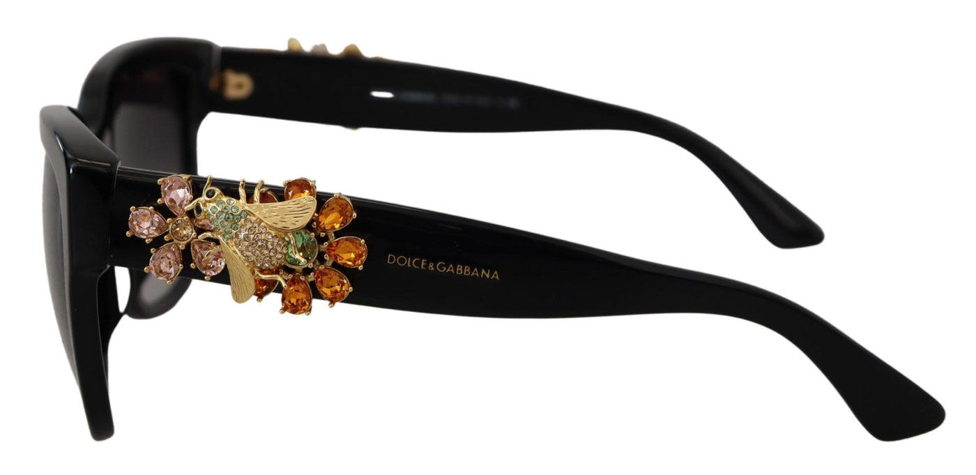 Black Embellished Crystal Acetate DG4247-B-F  Sunglasses