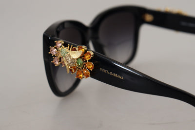 Black Embellished Crystal Acetate DG4247-B-F  Sunglasses